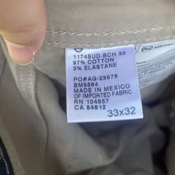 AG Adriano Goldschmied The Graduate Khaki Pants Men’s Size 33 X 32 READ - Picture 4 of 7